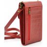 Кожаная красная женская сумка-чехол для телефона TARWA (19630) - 5