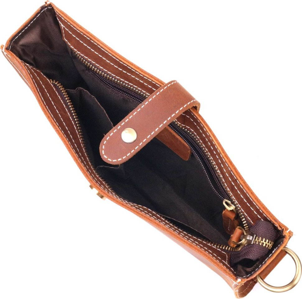 Женская винтажная сумка коричневого цвета из натуральной кожи Vintage (2421301)