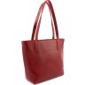 Красная женская сумка-шоппер из гладкой кожи с длинными ручками Grande Pelle (19073) - 7