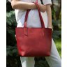 Красная женская сумка-шоппер из гладкой кожи с длинными ручками Grande Pelle (19073) - 3