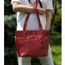 Красная женская сумка-шоппер из гладкой кожи с длинными ручками Grande Pelle (19073) - 4