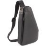 Стильная мужская сумка-слинг из натуральной кожи черного цвета H.T. Leather (64291) - 1