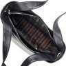 Черная женская кожаная сумка-шоппер с накладными карманами KARYA (2420877) - 4