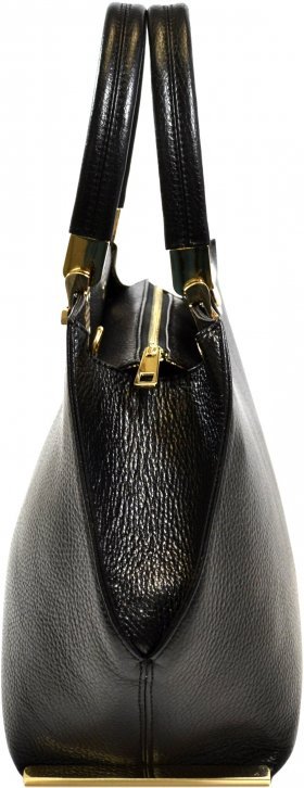 Черная женская сумка из натуральной кожи с двумя ручками Desisan (19141) - 2