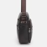 Небольшая мужская кожаная сумка-планшет темно-коричневого через плечо Keizer (55991) - 4