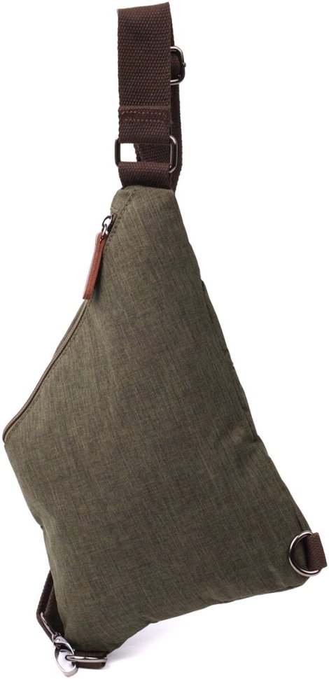 Текстильная мужская сумка через плечо оливкового цвета Vintage 2422197