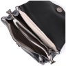 Черная кожаная женская сумка на плечо с клапаном на магнитной кнопке Vintage 2422254 - 4