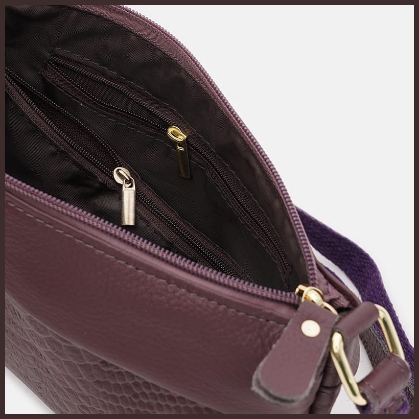 Марсаловая женская кожаная сумка-кроссбоди на плечо Keizer 71692