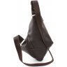 Кожаная сумка в темно-коричневом цвете через плечо Grande Pelle (12418) - 3