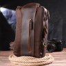 Мужская сумка-рюкзак коричневого цвета из винтажной кожи Vintage (2421303) - 7