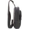 Мужская сумка-слинг из качественной натуральной кожи в черном цвете H.T. Leather (64292) - 2