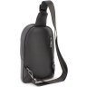 Мужская сумка-слинг из качественной натуральной кожи в черном цвете H.T. Leather (64292) - 3