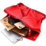 Красная женская повседневная сумка на плечо крупного размера из кожи флотар KARYA (2420878)  - 9