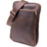 Мужская коричневая сумка с накладным карманом из винтажной кожи SHVIGEL (11280) - 1