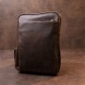 Мужская коричневая сумка с накладным карманом из винтажной кожи SHVIGEL (11280) - 6