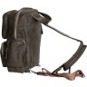 Добротная кожаная сумка-рюкзак из натуральной кожи коричневого цвета Vip Collection (21109) - 2