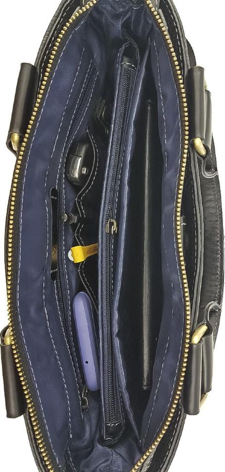 Функциональная мужская сумка из кожи Флотар черного цвета VATTO (11734)