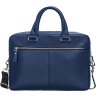 Кожаная мужская сумка для документов формата А4 синего цвета Issa Hara (21183) - 2