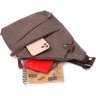 Коричневая мужская сумка-слинг среднего размера из текстиля Vintage 2422198 - 6