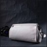 Кожаная женская сумка-кроссбоди белого цвета с клапаном Vintage 2422255 - 8