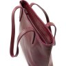 Женская сумка-шоппер из итальянской кожи среднего размера в цвете марсала Grande Pelle (19070) - 12