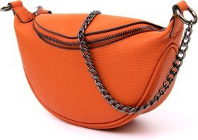 Оранжевая женская сумка из натуральной кожи с цепочкой Vintage (20408)