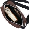 Мужская коричневая сумка-планшет из кожи крейзи хорс с длинным ремешком на плечо Shvigel (16332) - 4