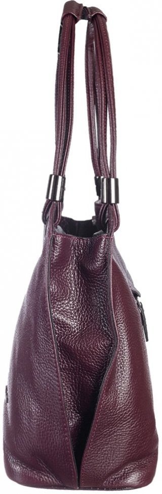 Бордовая женская сумка из фактурной кожи с ручками Desisan (7146-339)