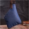 Мужская сумка-слинг среднего размера из синего текстиля Vintage 2422199 - 7