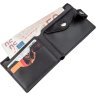 Кожаное мужское портмоне черного цвета с хлястиком на кнопке SHVIGEL (2416211) - 3