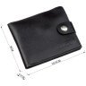Кожаное мужское портмоне черного цвета с хлястиком на кнопке SHVIGEL (2416211) - 10