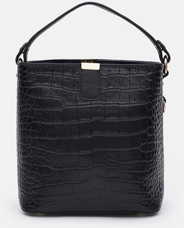 Женская кожаная сумка вертикального формата с тиснением под крокодила Keizer (21912)