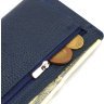 Длинный женский кошелек из натуральной кожи синего цвета с клапаном на кнопке CANPELLINI (2421830) - 5