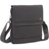 Небольшая текстильная мужская сумка черного цвета через плечо H.T. Leather (64294) - 1