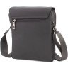 Небольшая текстильная мужская сумка черного цвета через плечо H.T. Leather (64294) - 3