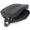 Небольшая текстильная мужская сумка черного цвета через плечо H.T. Leather (64294) - 8