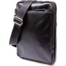 Мужская черная сумка-планшет с накладным карманом на молнии в гладкой коже SHVIGEL (11281) - 1