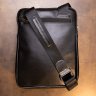 Мужская черная сумка-планшет с накладным карманом на молнии в гладкой коже SHVIGEL (11281) - 7