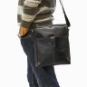 Классическая мужская сумка планшет через плечо черного цвета VATTO (11935) - 8