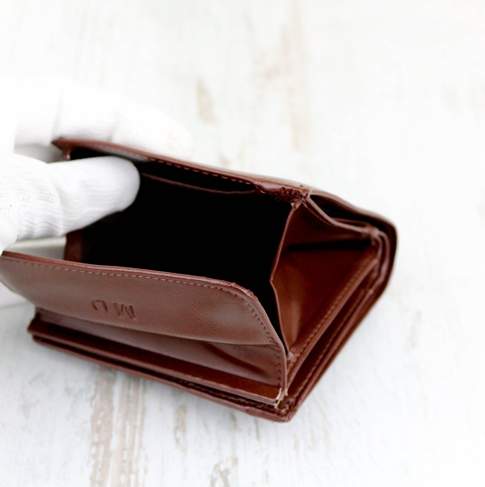 Небольшой женский кошелек из кожзама в коричневом цвете MD Leather (21542)