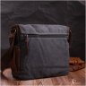 Черная мужская текстильная сумка для ноутбука 13 дюймов с одной лямкой Vintage 2422200 - 8