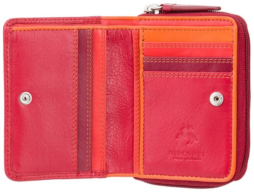Маленький кожаный кошелек красно-бордового цвета с RFID - Visconti Hawaii 68794