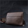 Маленькая женская кожаная сумка-кроссбоди бежевого цвета с клапаном Vintage 2422257 - 9
