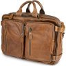 Кожаная мужская сумка - рюкзак трансформер на два отделения VINTAGE STYLE (14781) - 1