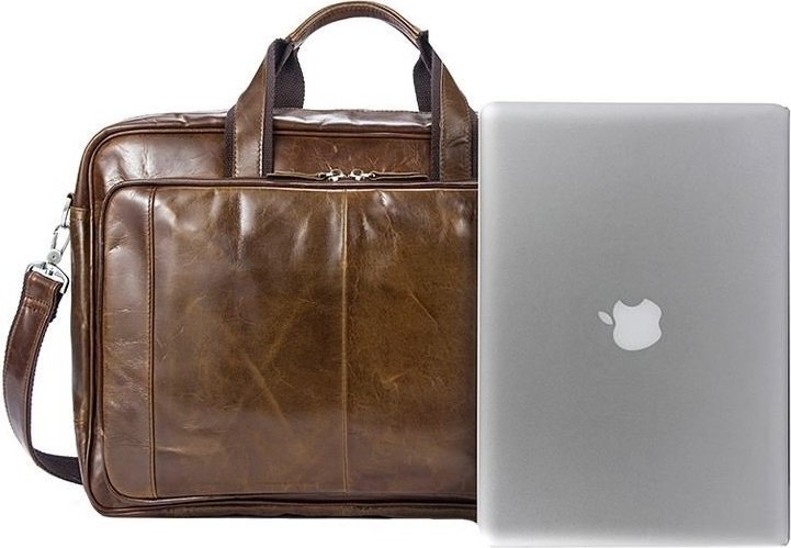 Винтажная деловая сумка для ноутбука с карманом - органайзером VINTAGE STYLE (14769)