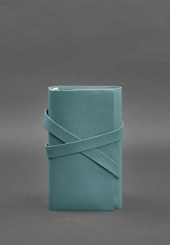 Женский кожаный блокнот (Софт-бук) в бирюзовом цвете - BlankNote (42495)