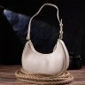 Кожаная женская сумка-хобо из натуральной кожи молочного цвета Vintage (2421287) - 6