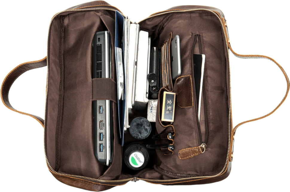 Сумка-рюкзак для ноутбука из винтажной кожи коричневого цвета Vintage (20035)