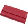 Длинный кошелек красного цвета из фактурной кожи на кнопке Tony Bellucci (10823) - 4
