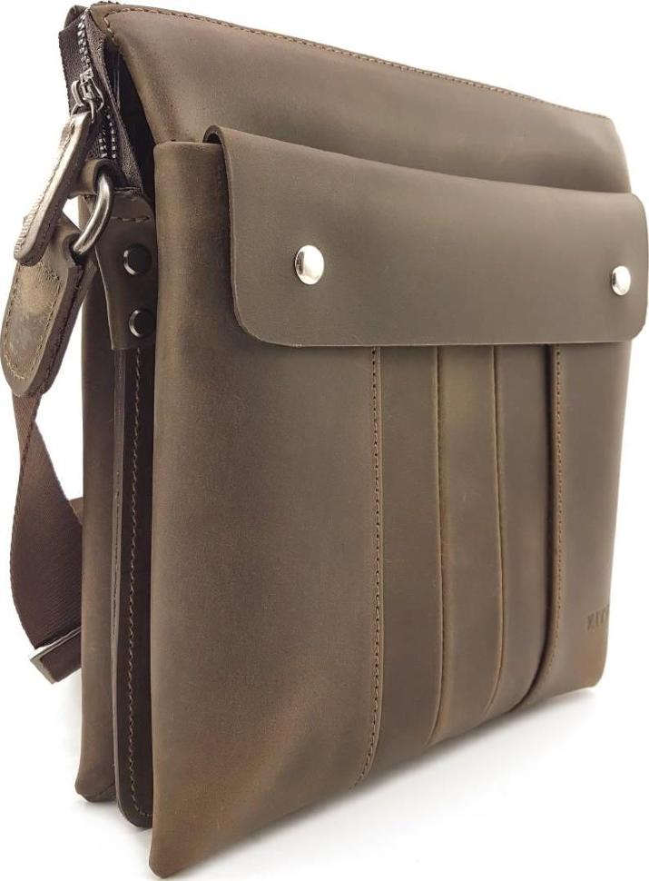 Кожаная сумка коричневого цвета с ручкой VATTO (11837)